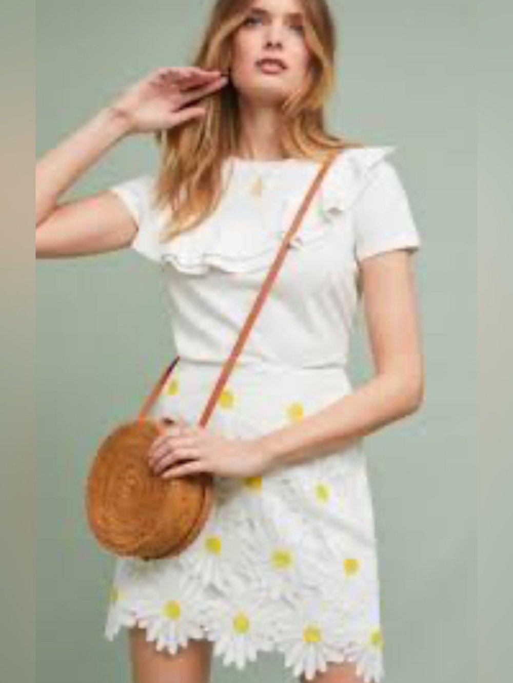 Anthropologie - Hutch Daisy Lace Skirt White Daisy Women’s Size 8